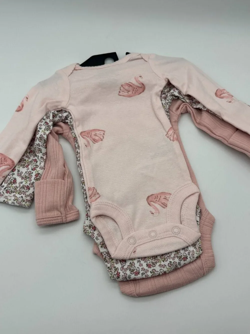 Carter's Child of Mine 3-Pack Cotton Baby Bodysuits, Pink Floral, Preemie NWT